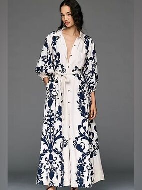 Anthropologie Maeve The Mona Linen Shirt Dress NWT Size M